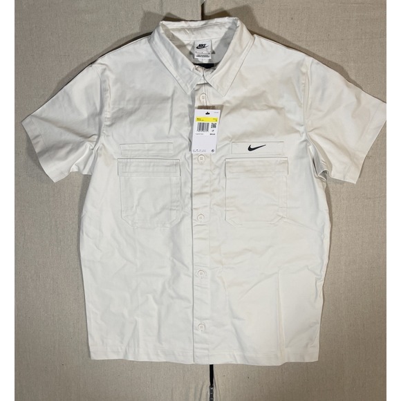 Nike Other - Nike Woven Military Short Sleeve Button Down Shirt Men Sz S White DX3340-030 NWT
